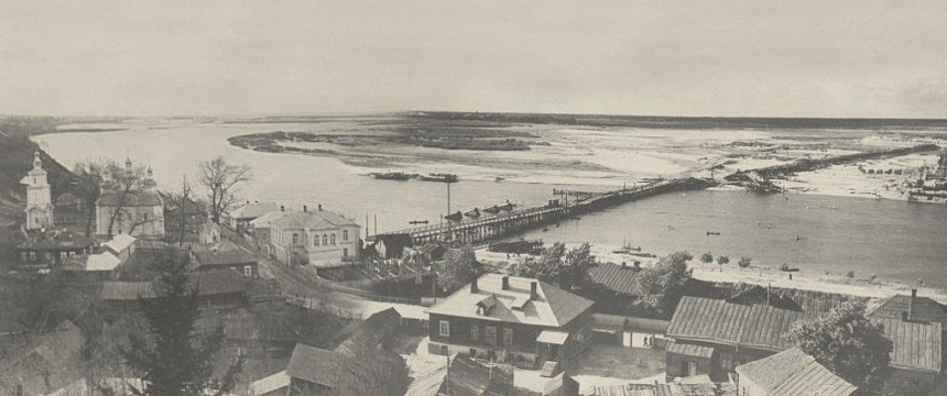 Панорамный снимок Мозыря в первой половине ХХ века